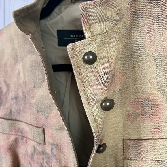 MaxMara Weekend | jacket | floral tan vintage military coat - Picture 5 of 9